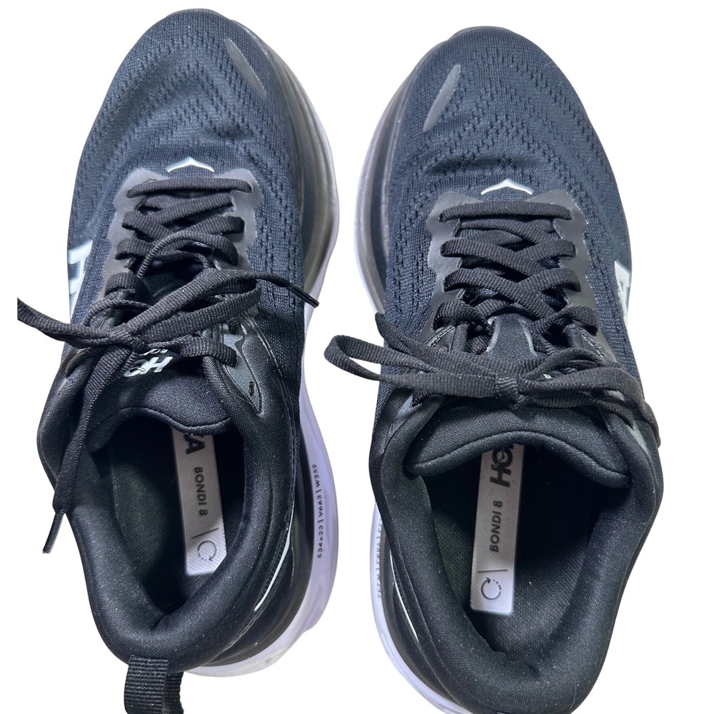 Hoka Bondi 8 Womens Black White Running Shoes Sneakers 7.5. Comfort 1127952